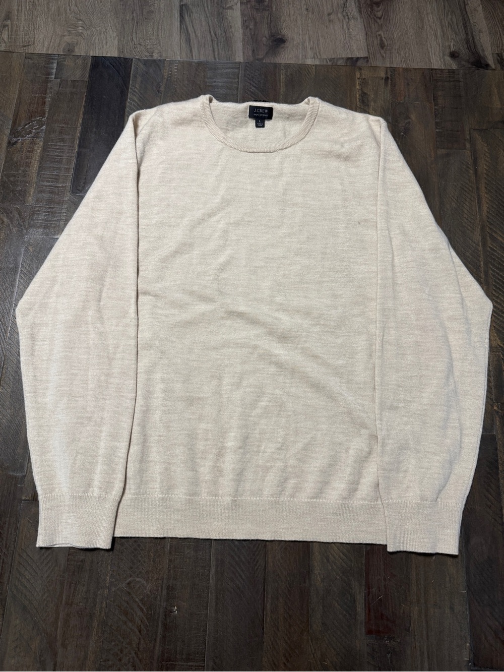 J.crew Slim merino wool V-neck pullover sweater Cream mens small